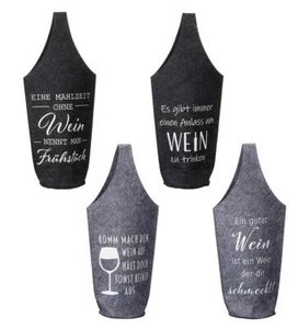 12 x Flaschentasche mit Tragegriff mit Spruch Filz Geschenktasche Wein Tasche - Bild 1 von 1