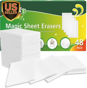 Magic Sponge Eraser Sheets – 48 Pack Disposable Magic Eraser Wipes - for Cleanin - Picture 1 of 8