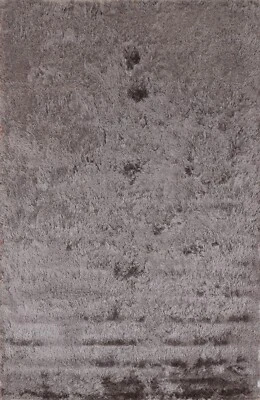Thick Plush Charcoal Modern Shaggy 6'x9' Area Rug Hand-tufted Oriental Carpet - Image 1 of 4
