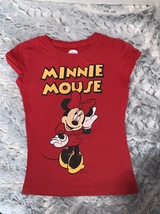 Disney Girls Minnie Mouse Short Sleeve  Graphic T-Shirt, Red ,M 7/8 - Picture 1 of 2