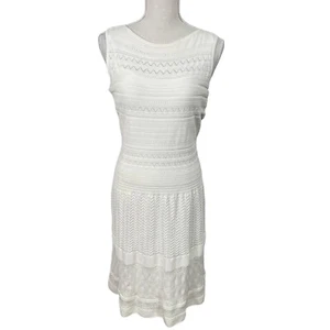 Lauren Ralph Lauren Ivory Crochet Knit Dress Size XL Boho Coastal Southwest - Picture 1 of 11