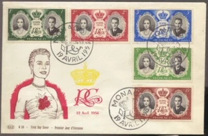 1956 Monaco Marriage of Prince Rainier and Grace Kelly Cachet FDC - Picture 1 of 1