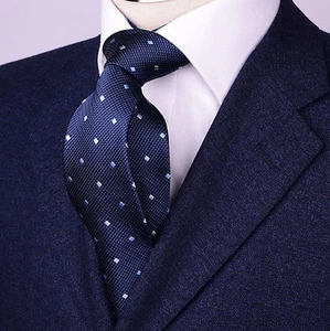 Navy Blue Geometric 8cm Tie Formal Business Necktie Diamond Studs Power Play B2B - Picture 1 of 5