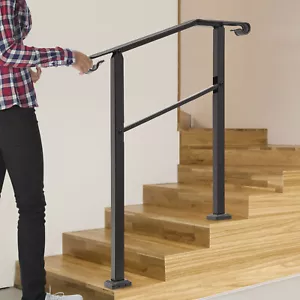 3FT Stair Railing 3-step Handrail Outdoor Rails Deck Hand Rail Indoor Rails - Picture 1 of 19