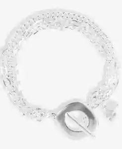 Lucky Brand Silver-Tone Triple-Chain Flex Bracelet 7.5” Bracelet - Picture 1 of 1