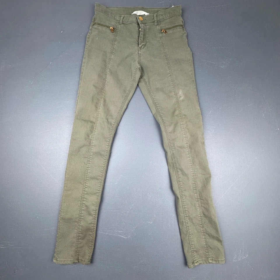 H & M девочек брюки размер 14Y оливковый зеленый узкие эластичной молнии карманы повседневный стильный - Изображение 1 из 4