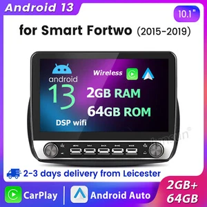 10.1"Car Radio GPS Sat Nav For Smart Fortwo 2015-2019 Android13 Carplay WIFI 64G - Picture 1 of 19