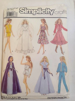Clothes Fashion Doll 11 1/2" 12 1/2" Simplicity 8333 Craft Sewing Pattern Cut - Image 1 of 4