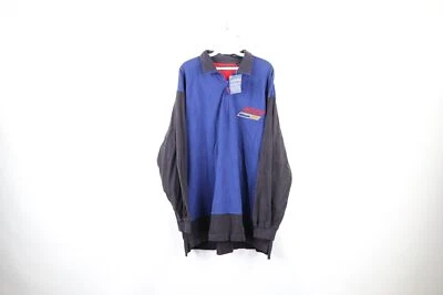 NOS Vtg 90s Guess Mens XL Spell Out Color Block Baggy Fit Half Zip Pullover Top - Image 1 of 4