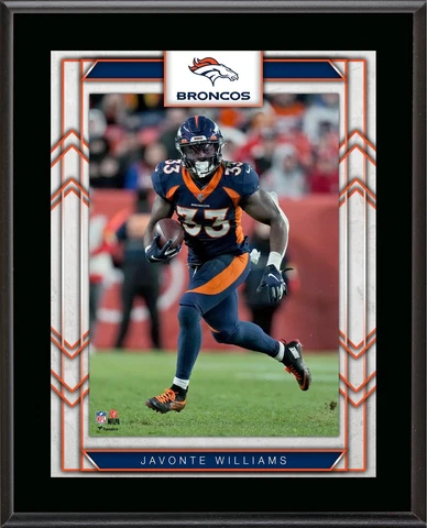Javonte Williams Denver Broncos 10.5" X 13" Sublimated Player Plaque Cover