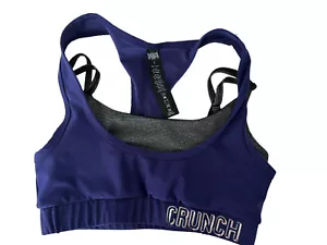 Crunch Fitness purple black sports bra sz Small layered - Picture 1 of 2