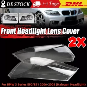 Paar Halogen Scheinwerferglas Streuscheibe Abdeckung Für BMW 3er E90 E91 06-08 - Bild 1 von 12