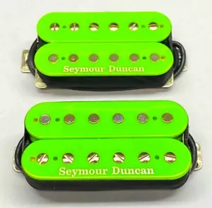Seymour Duncan TB-4 JB & SH-2n Jazz Hot Rodded Trembucker Neon Green Set - Picture 1 of 2