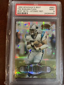 1996 Bowmans Best Cuts Tim Biakabutuka ATOMIC REFRACTOR Carolina Panthers PSA 9 - Picture 1 of 2