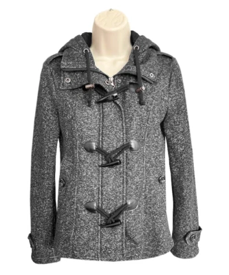 Anthropologie Women Grey Full Zip Polyester Hood Jacket Junior Size Small - Image 1 of 4