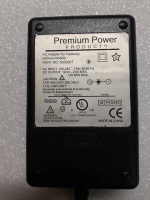 Gateway 2000 Solo Laptop 19V 2.64A  AC Adapter 6500097 6500316 - Image 1 of 3