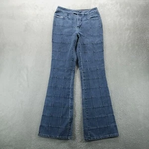 VTG Ralph Lauren Jeans Womens 2 Blue Flare Patchwork High Rise Y2K Denim - Picture 1 of 8