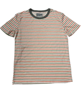 Eddie Bauer Boy's Striped Short Sleeve Shirt, GREEN-WHITE-RED, M (10-12) - Picture 1 of 2