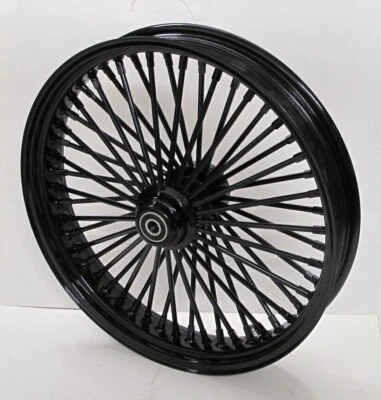 DNA MAMMOTH 26 x 3.5 FAT 52 SPOKE ALL BLACK FRONT WHEEL HARLEY - Image 1 of 4