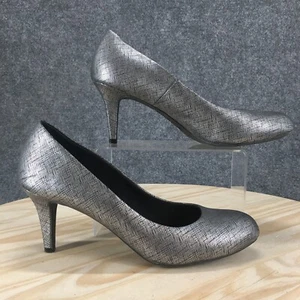 Comfort Plus by Predictions Heels Womens 11 Pump Silver Faux Leather Stiletto - Picture 1 of 18