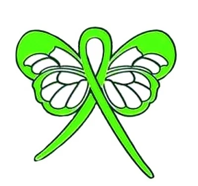 Prendedor de conciencia verde lima cinta mariposa riñón M. distropía linfoma Sandhoff Foto 1 de 4