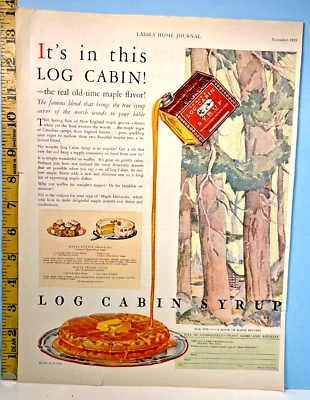 1929 Log Cabin Syrup Saturday Evening Post Advertisement - Image 1 of 2