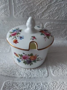 Vintage Minton Bone China Covered Jam Jar - "Marlow" Pattern - Made in England - - Picture 1 of 9