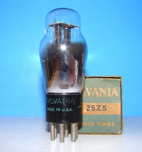 No 25Z5 NOS Sylvania Verstärker Audio Radio Vintage Röhren Ventile ST Form 25Z5G - Bild 1 von 3