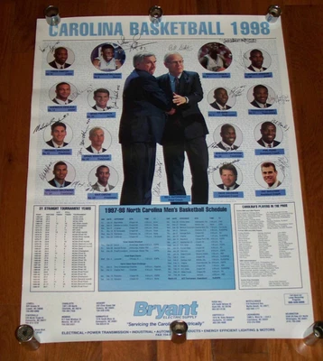 1997-98 UNC Tar Heels Basketball Poster 1997 1998 FINAL FOUR TEAM Carter Jamison - Image 1 of 4