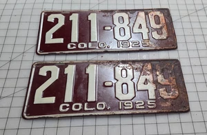 PAR 1925 Colorado matrícula automóvil necesita ser restaurado metal 211 849 - Imagen 1 de 2