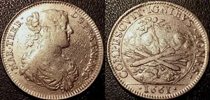 Marie-Thérèse d'Autriche - jeton argent COMPESCVIT IGNIBVS IGNES 1661 ! - Picture 1 of 1