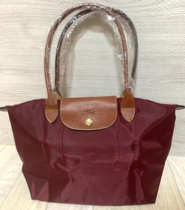 Burgundy LONGCHAMP Le Pliage Tote Bag M Size Shoulder Bag Outlet Products NWT - Picture 1 of 4