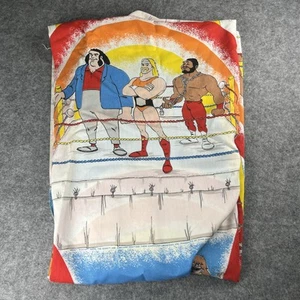 WWF Hulk Hogan Rock N Lucha Doble Cama Sábana Plana 1985 Hombre Cueva Nostalgia - Imagen 1 de 7