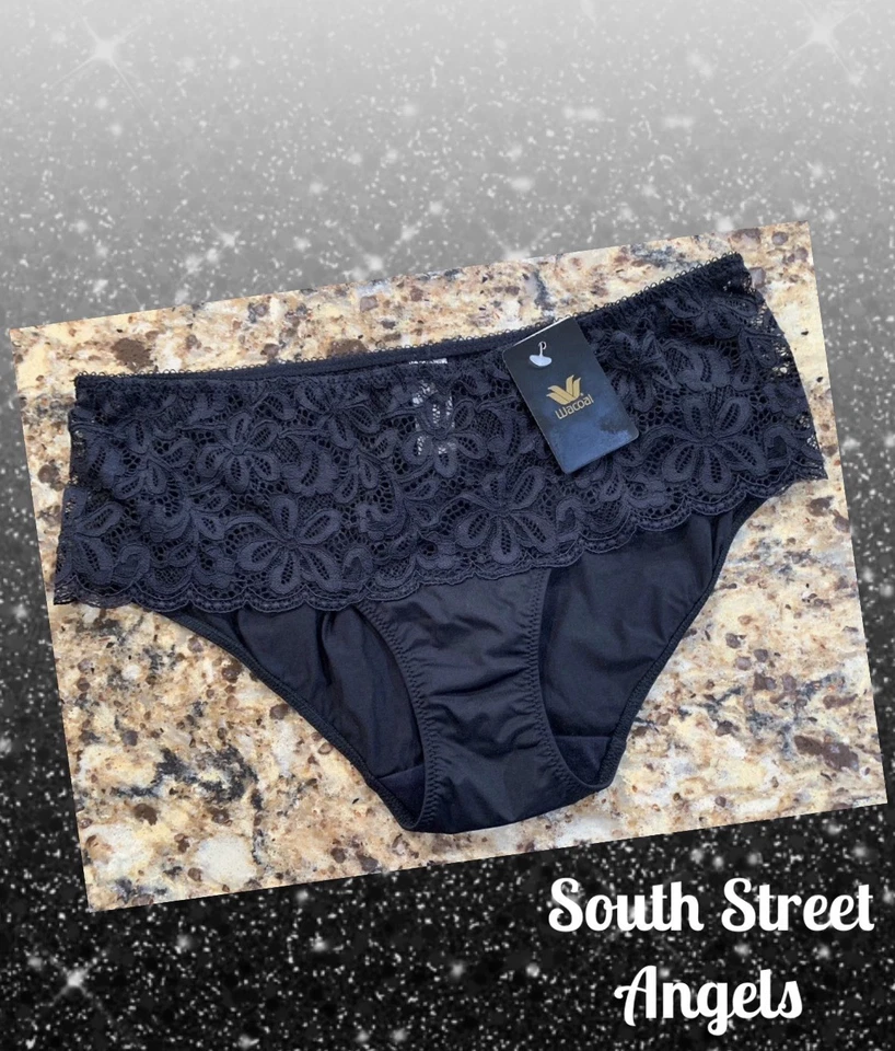 WACOAL 845166 BRAGAS CORTAS NEGRAS TODO VESTIDO SEMI TRANSPARENTE SATINADO ESPALDA NIÑO PEQUEÑAS Foto 1 de 4