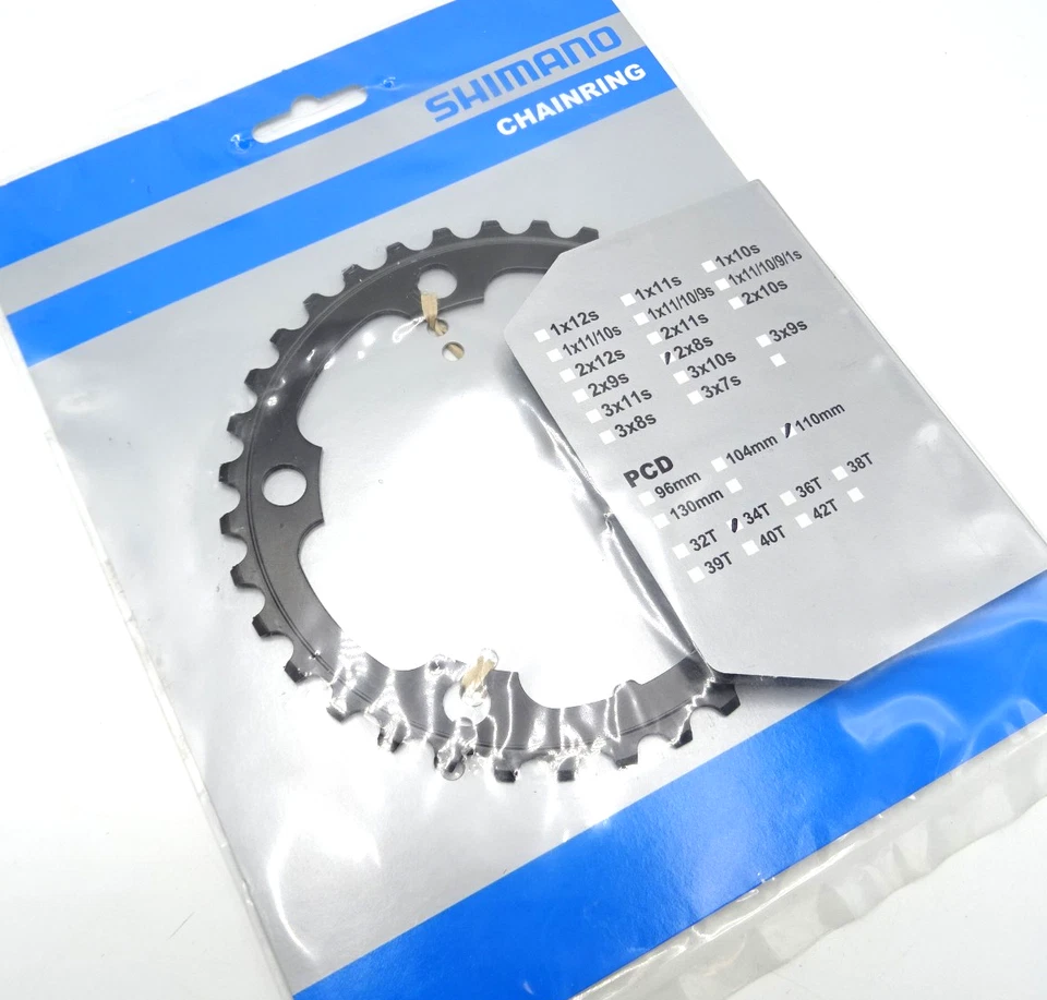 Plato interior de bicicleta de carretera Shimano FC-2350 34T 8 velocidades negro NOS SH-617-R8 Foto 1 de 4