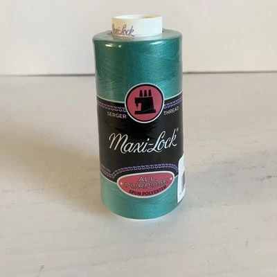 Maxi-Lock Hilo Serger Todo Propósito 3000 Yardas Verde Teal Poliéster Cono Nuevo Foto 1 de 4