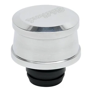 Edelbrock Crankcase Breather Cap 4213; Victor-Series Polished Alum Push-In Round - Picture 1 of 3