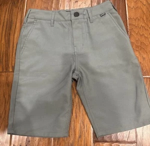 Hurley Nike Boys Sz 10 Dri-Fit Gray Shorts Adjustable Waist Chino Hybrid - Picture 1 of 3
