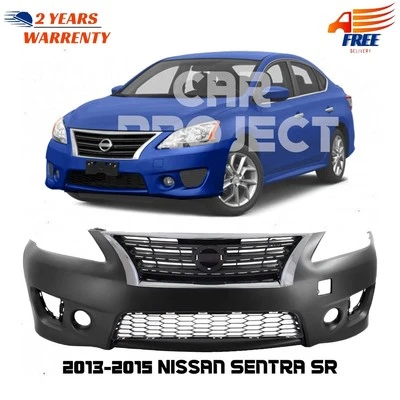 Front Bumper Cover Fascia & Grille Assembly For 2013-2015 Nissan Sentra SR - Imagem 1 de 4