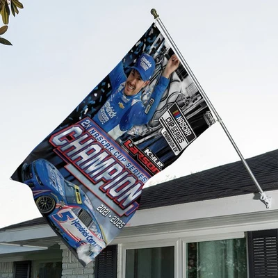 Kyle Larson 2025 NASCAR Cup Series Champion 3D Double-side House Flag - Image 1 of 3