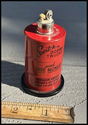 1930-1950 Dodge Truck Dealer Table Lighter Barrel Pickup 1940 Power Wagon - Image 1 of 4