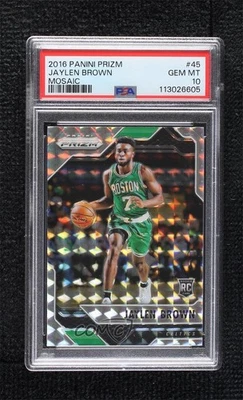 2016-17 Panini Prizm Mosaic Jaylen Brown #45 PSA 10 GEM MT Rookie RC - Image 1 of 2