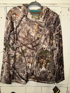 Cabela's Jacket Women Size 2X ZONZ Western Full Zip Camo Moto Style Hooded Tan - Picture 1 of 7