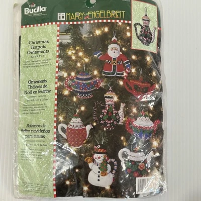 Bucilla Mary Engelbreit Navidad Tetera Fieltro Adorno Kit #85018 ABIERTO COMPLETO Foto 1 de 4