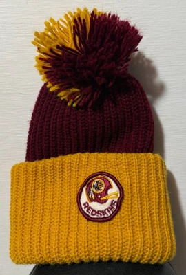 Washington Redskins Commanders Knit Beanie Burgundy/Gold Pom - Image 1 of 4