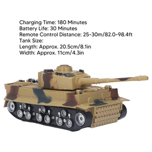 Kids RC Tank 4 Channels Long Span Climbing Multi Angle Rotation 1:32 Battle TU - Picture 1 of 12