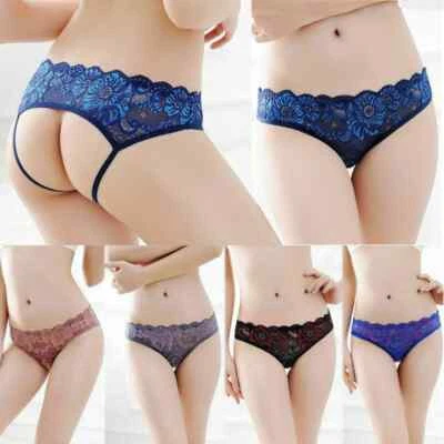 Sexy Women Lace Thong G-string Panties Lingerie Underwear Brief Crotchles T-back - Image 1 of 4