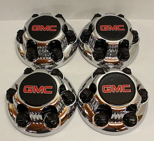 4pcs Chrome GMC Sierra Yukon Savana 6 Lugs 1500 Center Caps 16" 17" Wheels - Picture 1 of 4