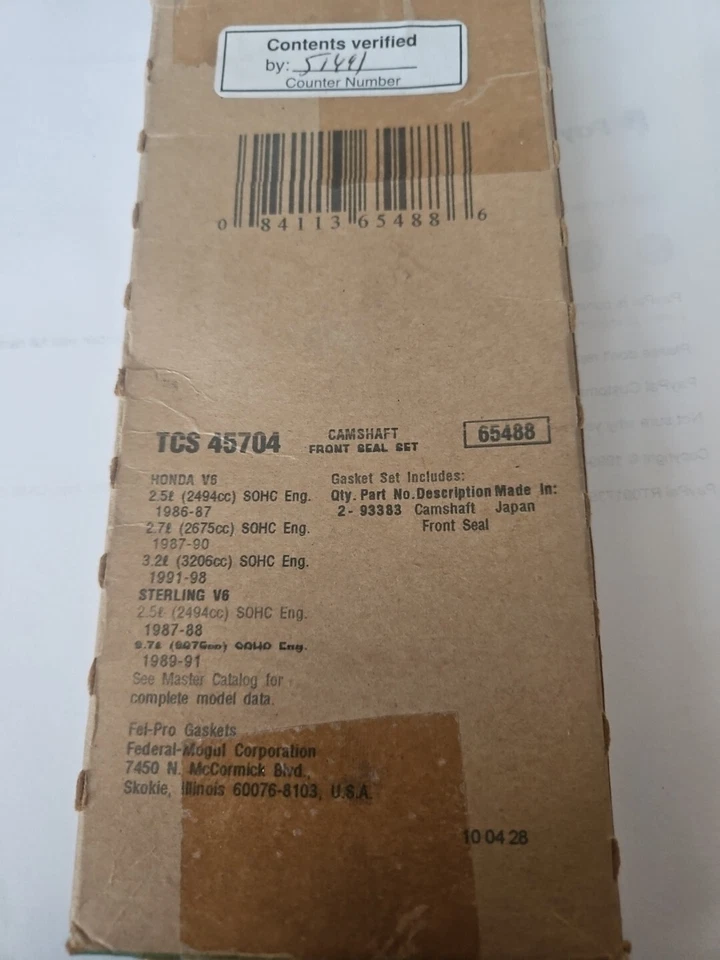 Juego de juntas delanteras del árbol de levas del motor FEL-PRO TCS45704 es166 Foto 1 de 1