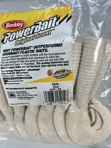 Berkley PowerBait Saltwater Grub White 8" BPG8-WH NEW SEALED 15pcs Fishing 8inch - Picture 1 of 24